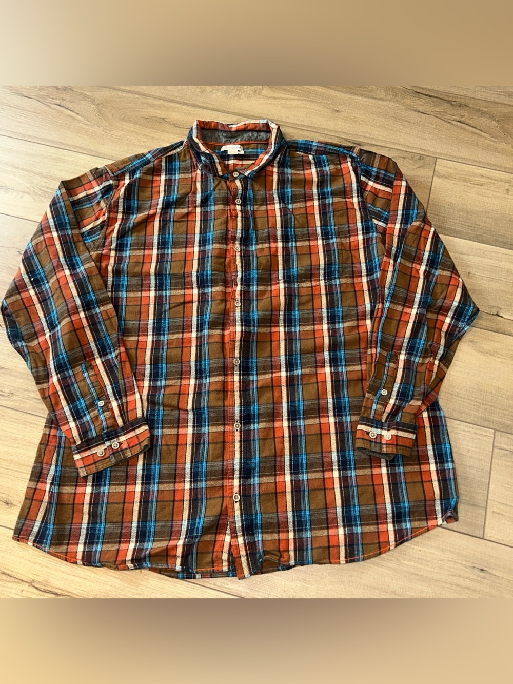 Carbon 2 Cobalt Flannel Shirt Mens 2xLT Cabin Lumberjack Country Brown Plaid